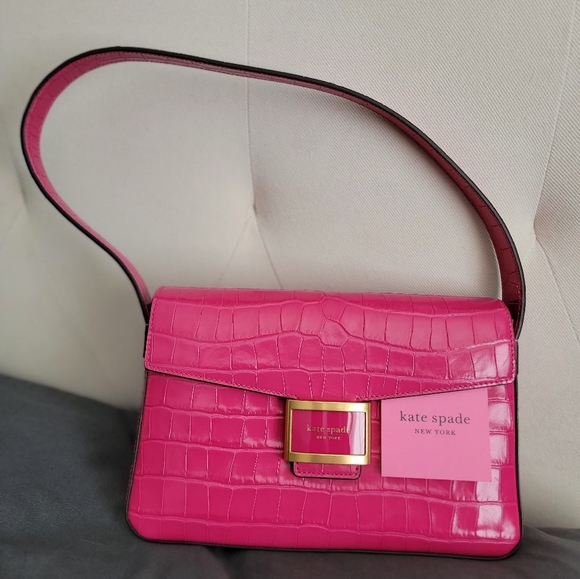 Kate Spade NWT Pink Croc Embossed - Picture 12 of 16